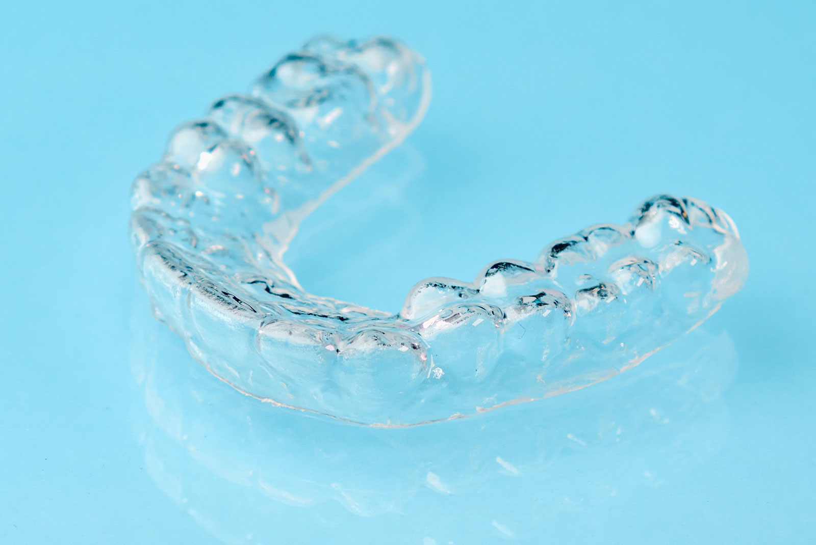 close up of clear aligners