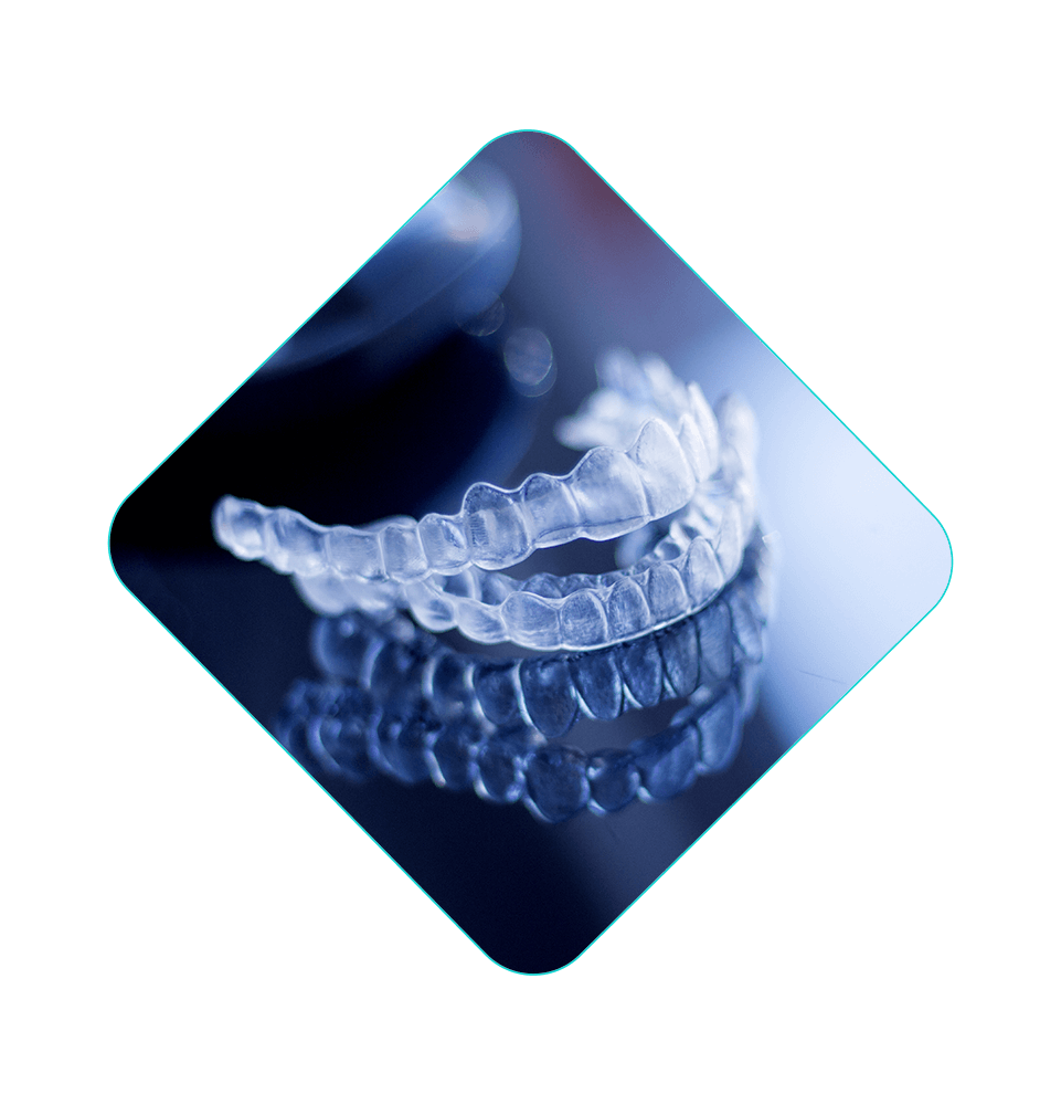 close up a pair of clear aligners