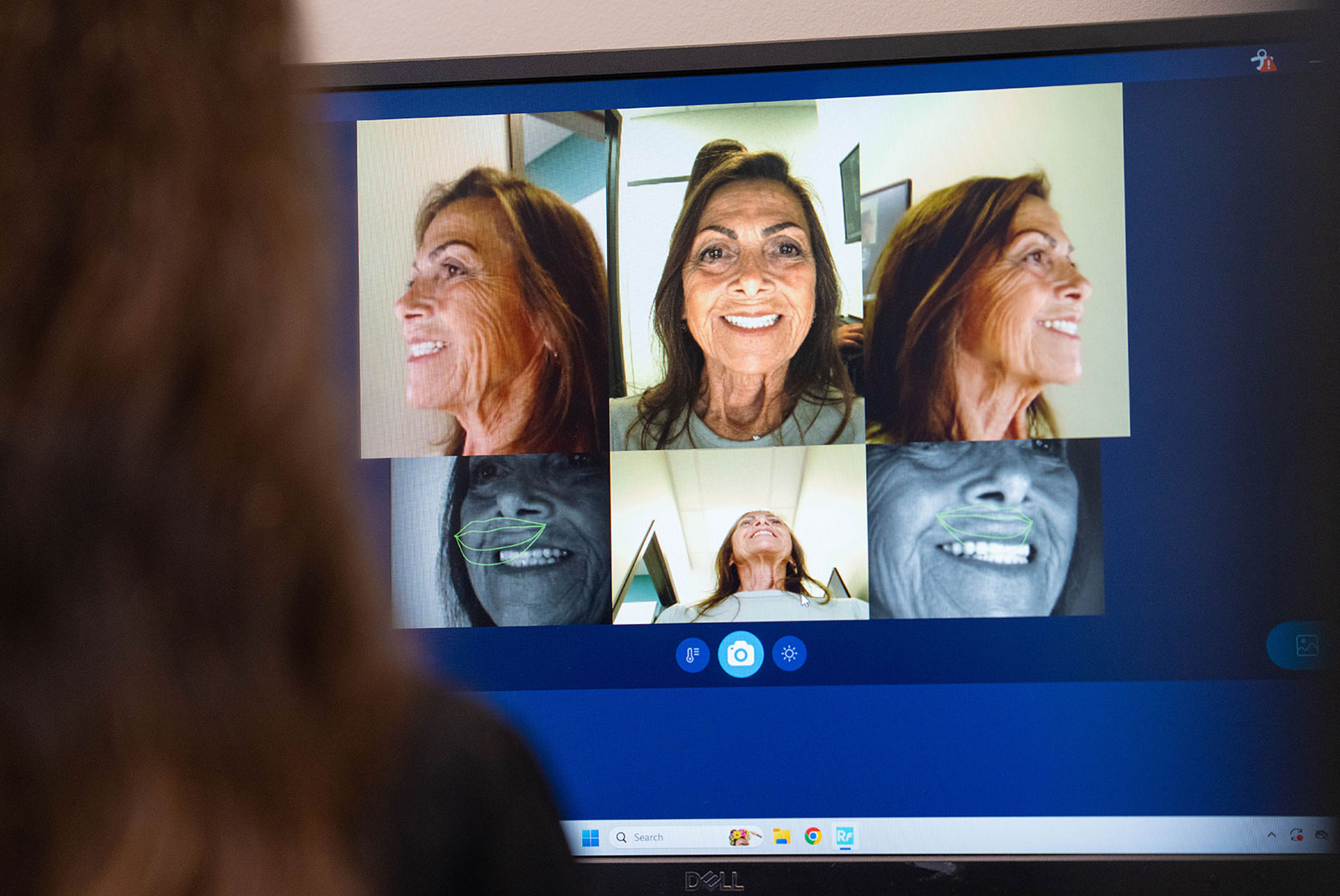 digital screening of patient undergoing dental procedure scan