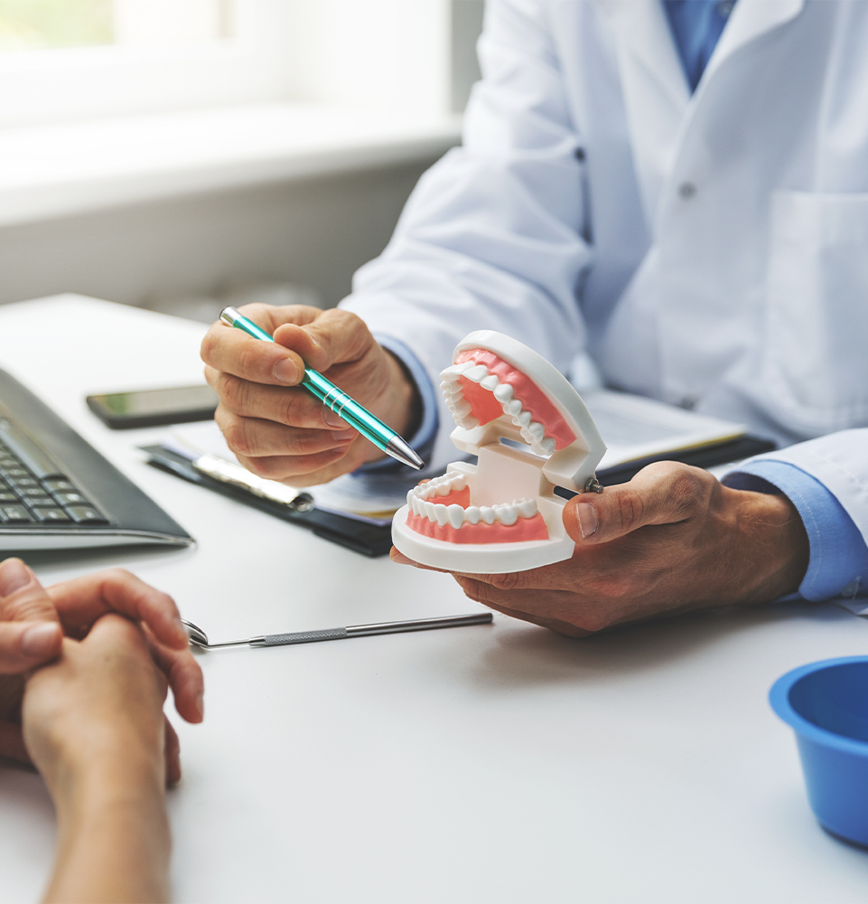 close up of patient and doctor consultation