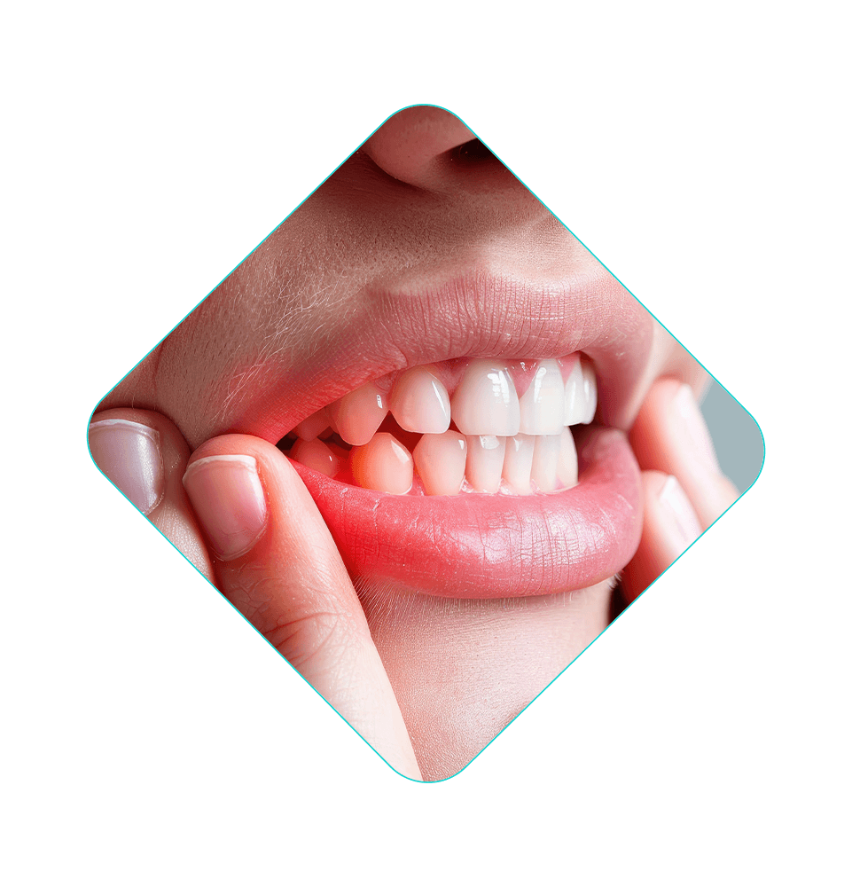 close up patient having dental pain in mouth