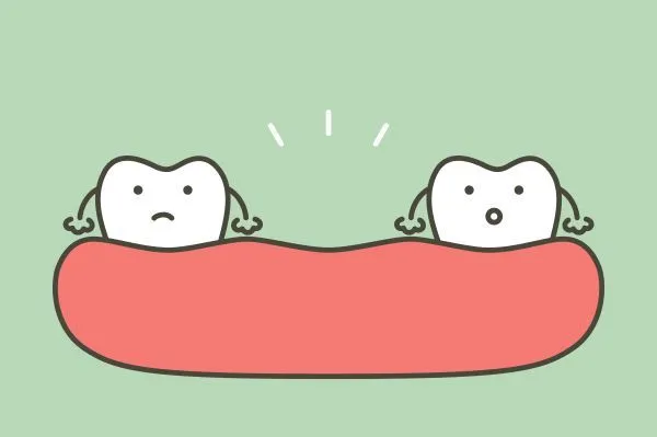 picture of tooth with green background