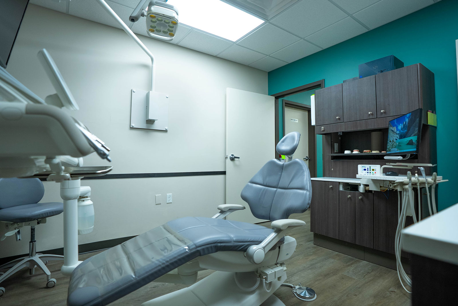 close up of dental procedure chair within the dental center