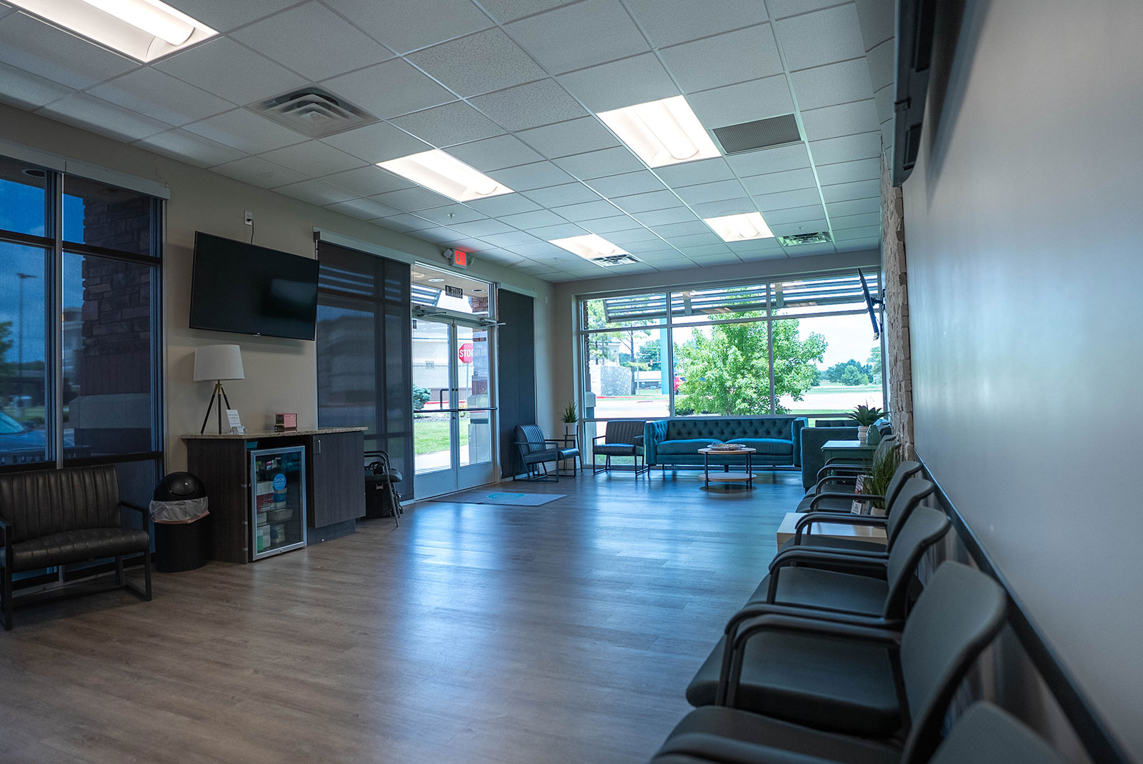 lobby of the dental practice on a sunny day