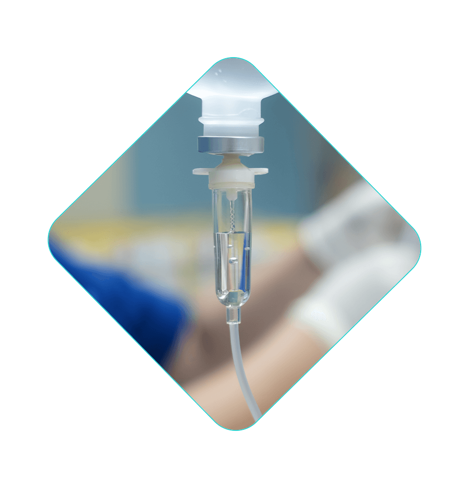 close up of IV sedation bag