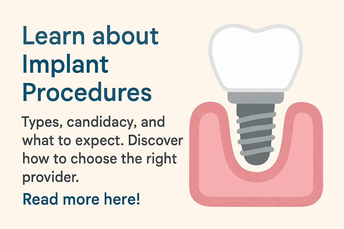 A dentist is consulting with a patient, showing them a 3D model of dental implants and explaining the implant procedure. No text on the image.